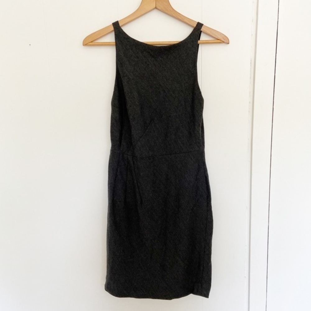 Robert Rodriguez high neck low back sleeveless grey charcoal woolβ dress 6